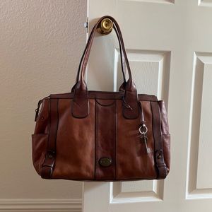 Vintage Fossil Leather Duffle